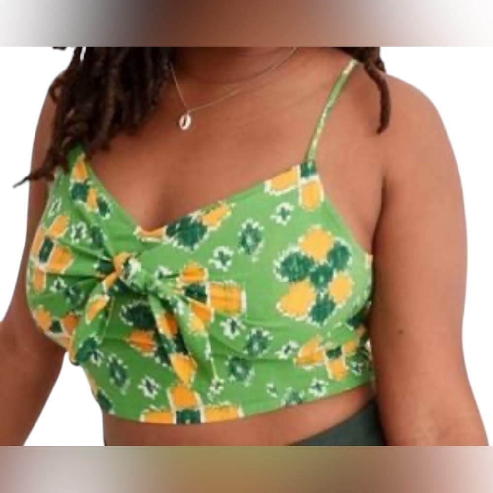 Aerie New NWT Green Cotton Blend Crop Top Size Medium